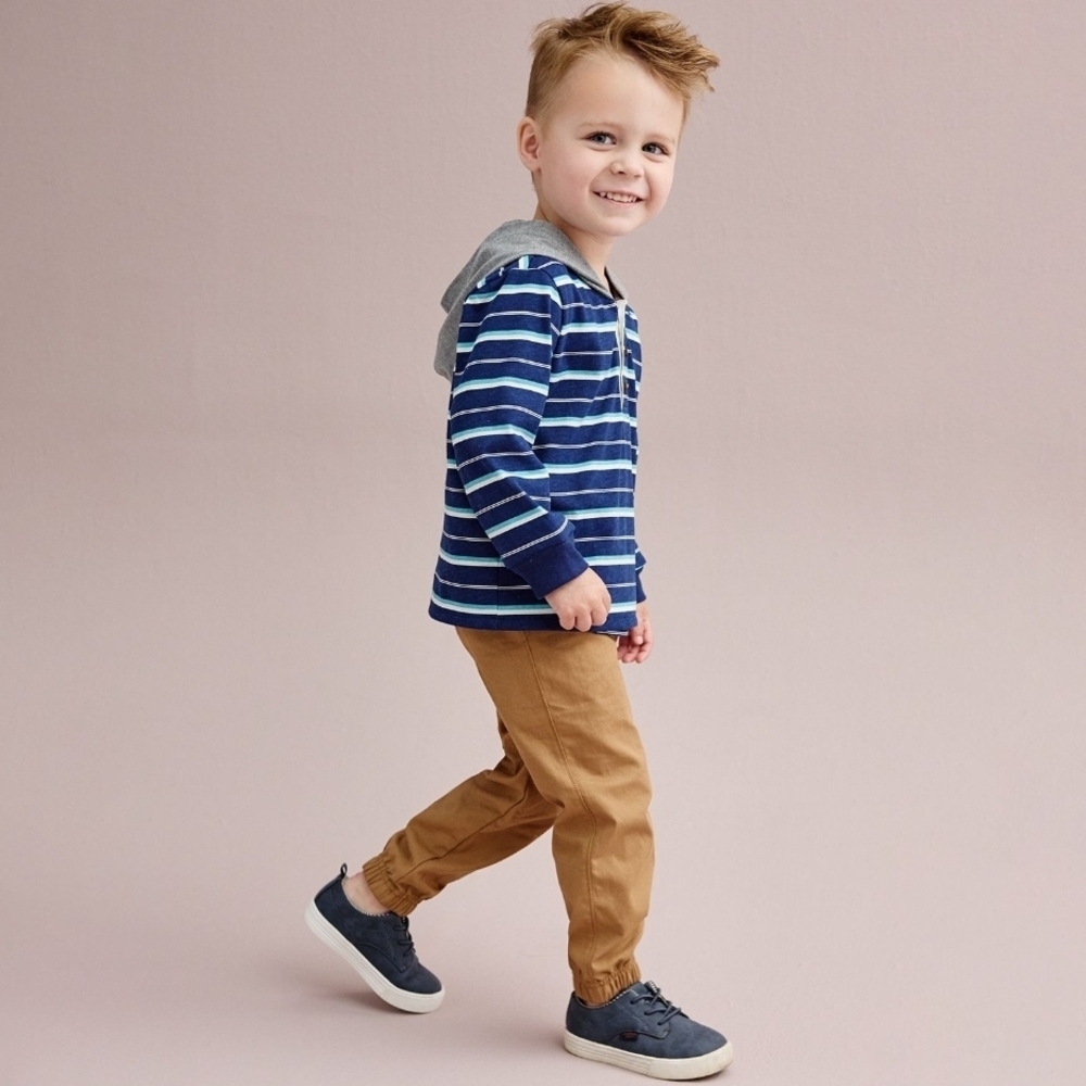 Carter's Navy‎ Striped Hoodie and Brown Pants Set